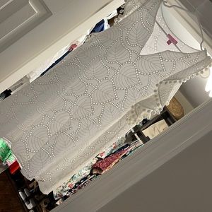 White dress with leaves